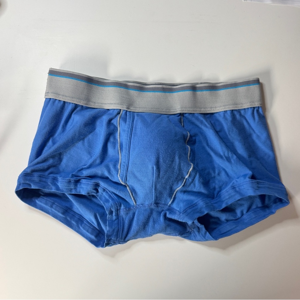 Mack Weldon Blue Boxer Briefs/Trunk with Gray Waistband